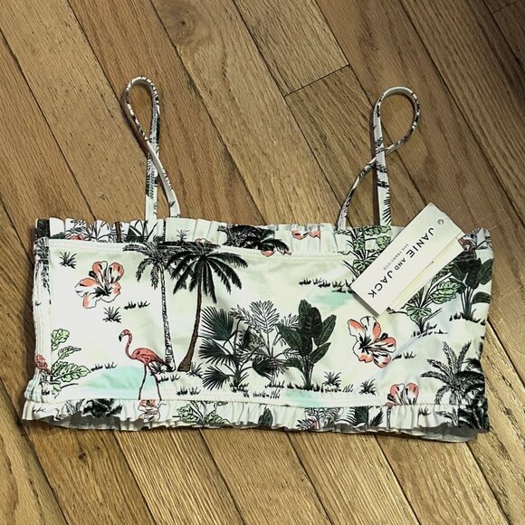 Janie and Jack NWT Girls Bikini‎ Top White Floral Print Size 18 - Picture 1 of 1